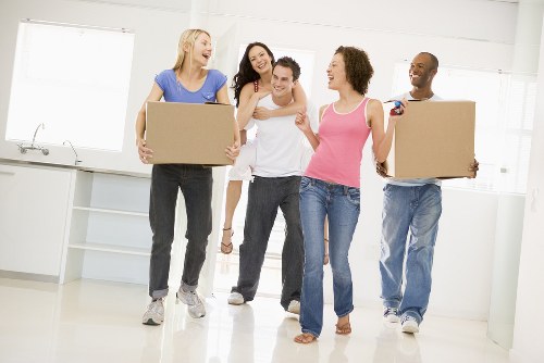 Moving van ready for flat removals in Strawberryhill