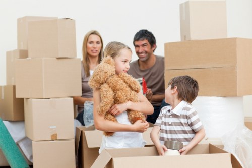 Packed household items prepared for long-term storage